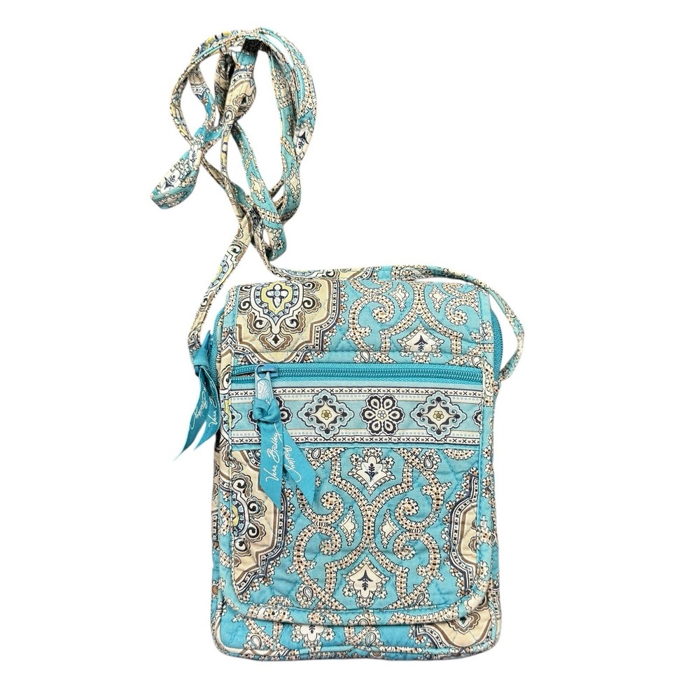 Vera Bradley Totally Turq Mini Hipster Crossbody Purse Bag Quilted Western Boho